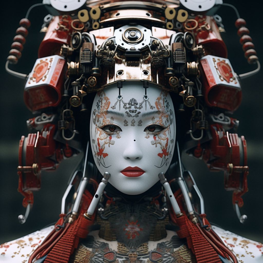 cyborg geisha portrait