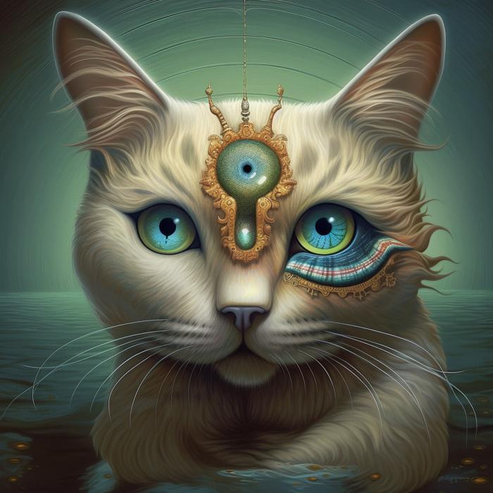 third-eye cat portrait