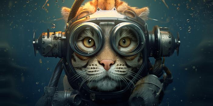 cat with aviator goggles