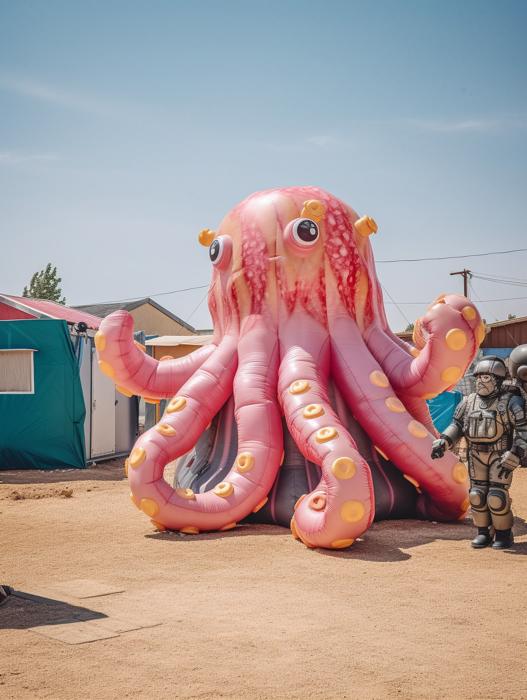 inflatable octopus surreal