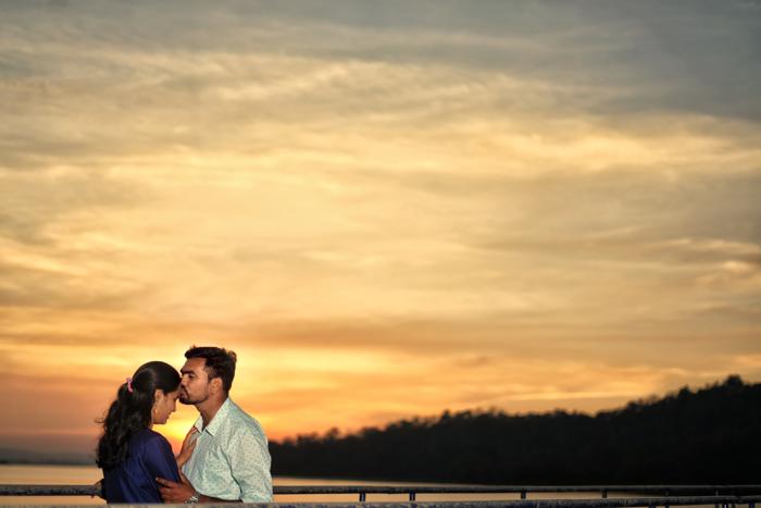 couple sunset glow