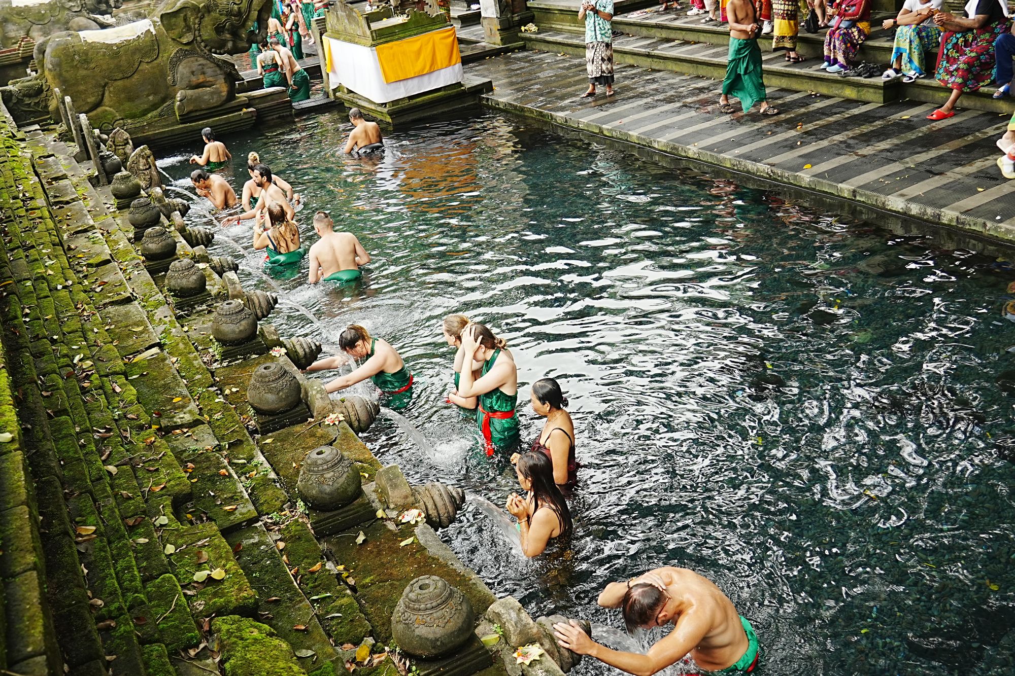 Tirta Empul pool wide with spouts