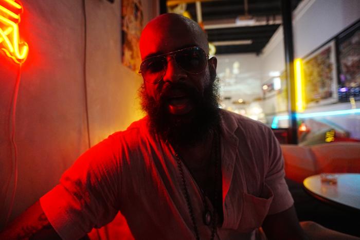 Bangkok red bar portrait